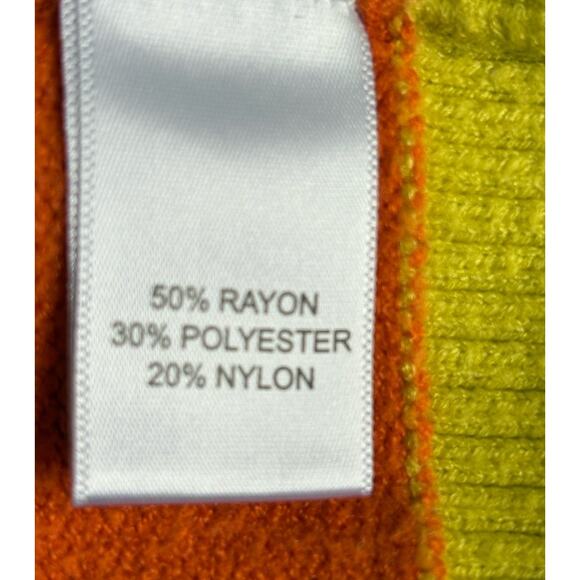 Kerri Rosenthal Sunshine Cardigan - XS Orange Yellow Colorblock Dopamine - Picture 9 of 12